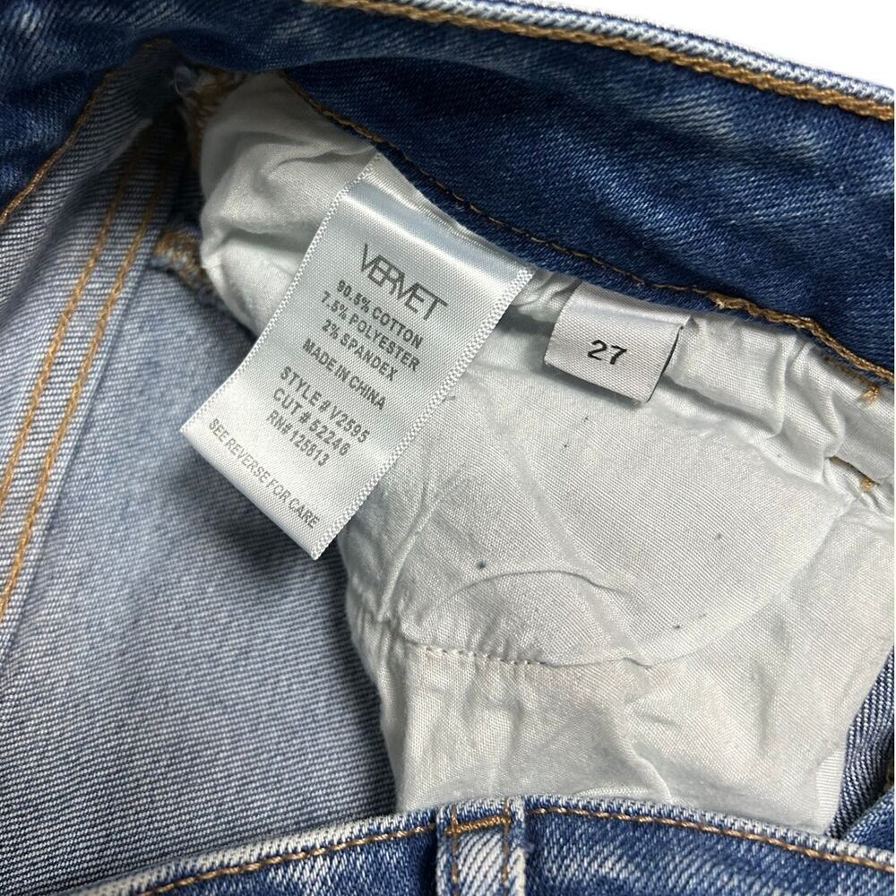 Vervet Flying Monkey High Rise Raw Hem Distressed Stretch Skinny Jeans size 27 - Picture 4 of 8